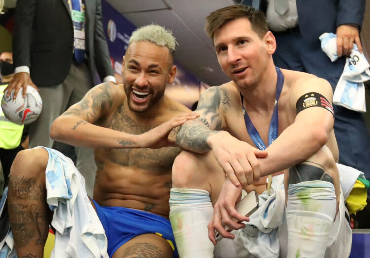 Neymar a pesar de la derrota felicita a Messi en la copa 2021